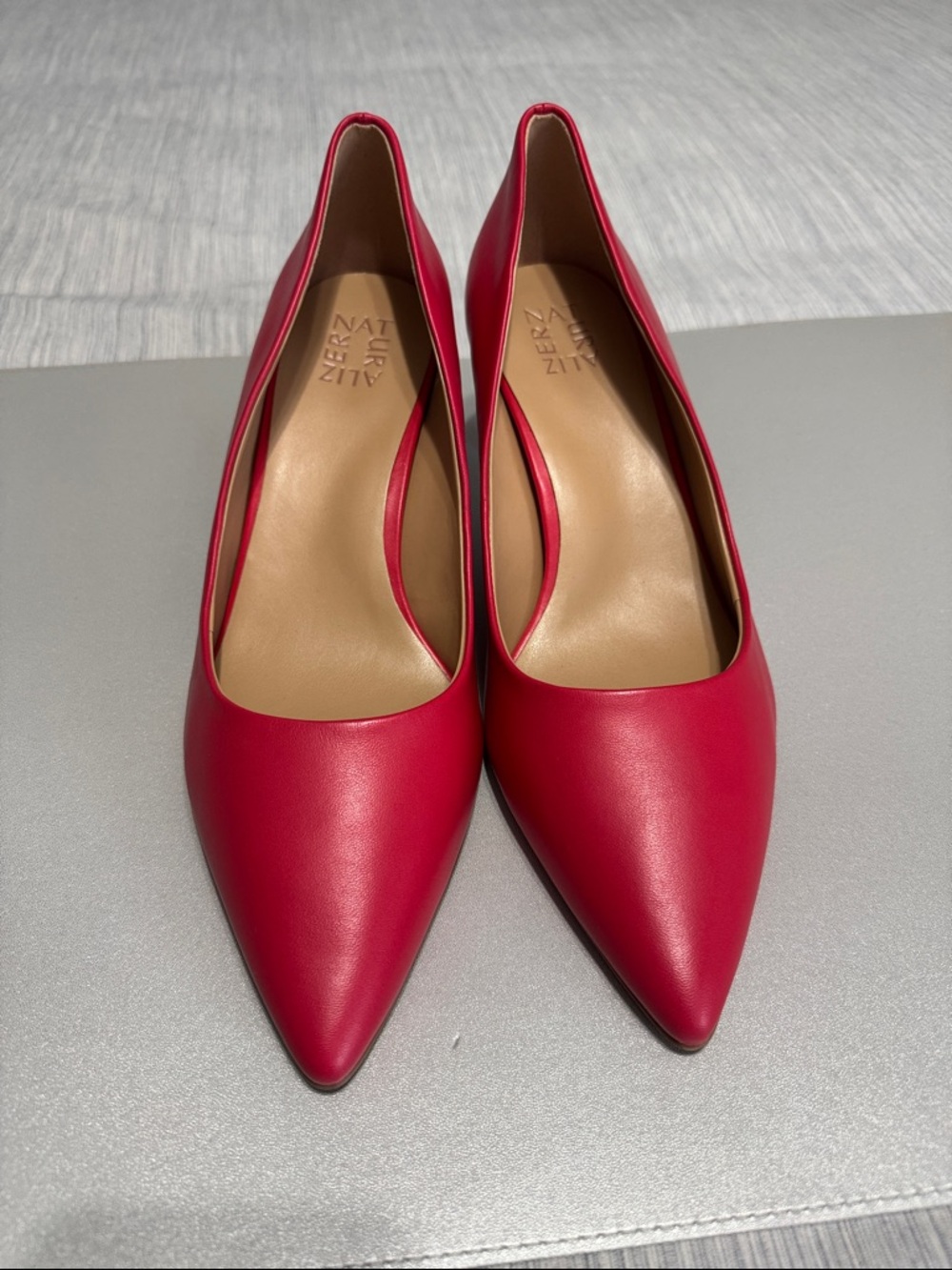 12WW Double Wide Width Naturalizer Everly Red Pointed-Toe Mid Kitten Heel Pumps - Picture 6 of 10